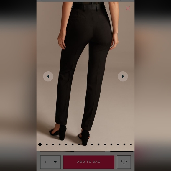 SuitShop Satin Waist Band Tuxedo Black Pants - Picture 4 of 10